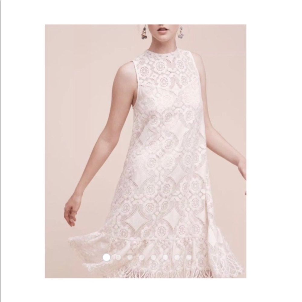 Floreat anthropologie ivory dress